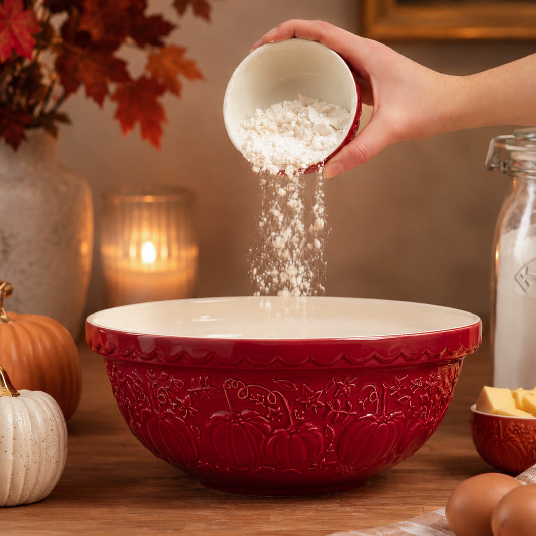 Mason Cash Cranberry Red Pumpkin Mixing Bowl | LIMITED EDITION