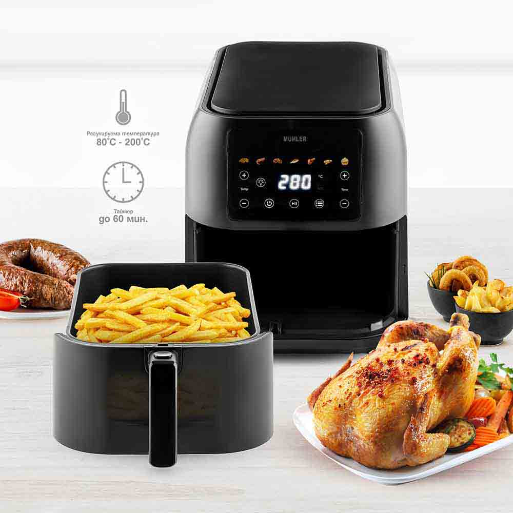 Muhler Air Fryer MFX-815, 1700W, 8L, LED