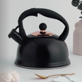 P&K 1.8L Black Stovetop Whistling Kettle