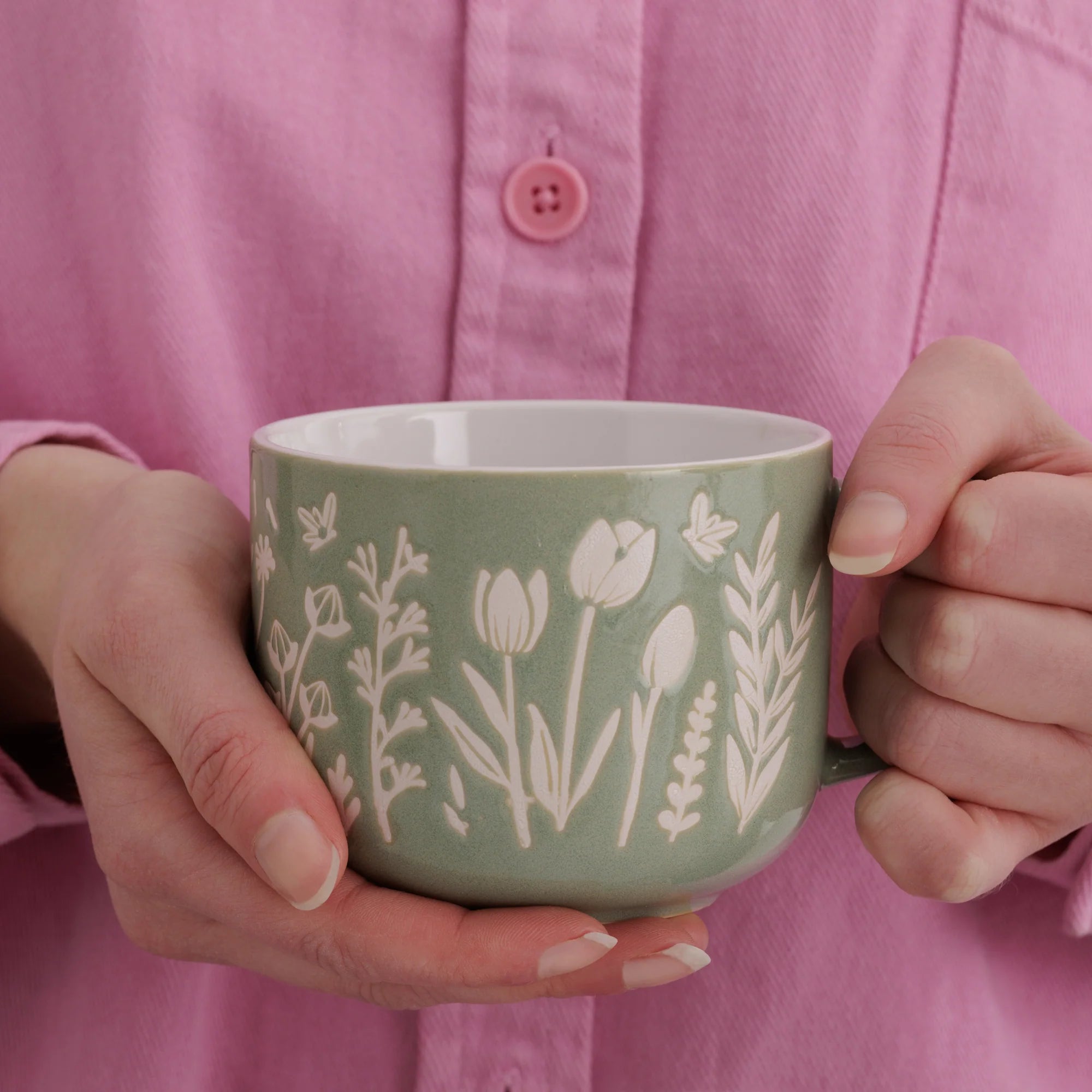 Mason Cash Green Tulip Mug