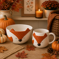 P&K Woodland Stoneware Fox Bowl & Mug Bundle