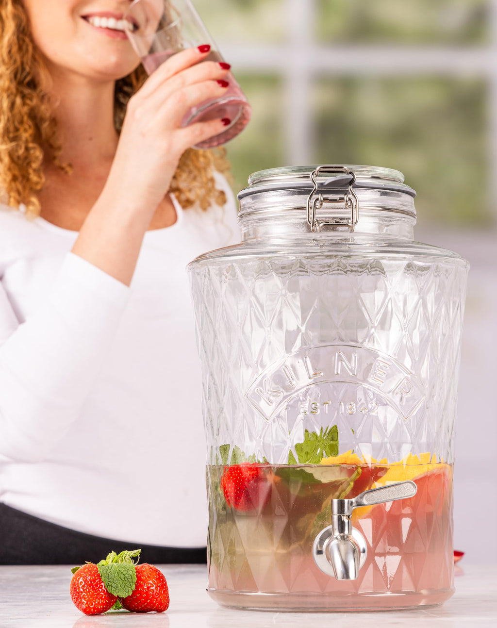 Kilner 5L Glass Diamond Drink Dispenser
