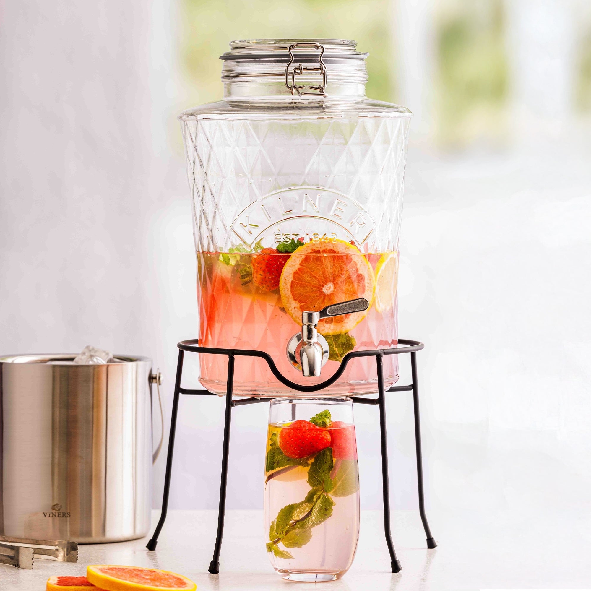 Kilner 5L Glass Diamond Drink Dispenser