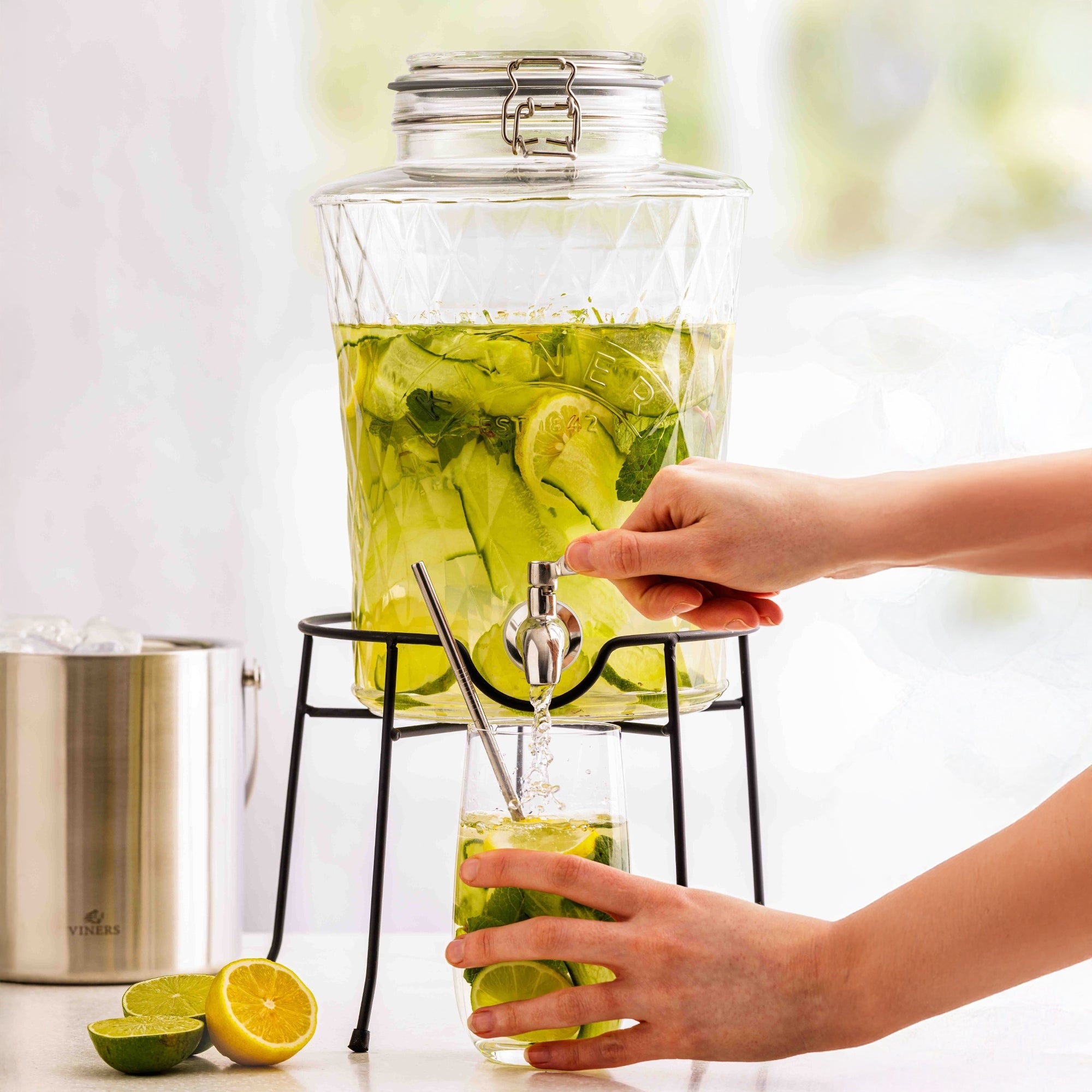 Kilner 5L Glass Diamond Drink Dispenser