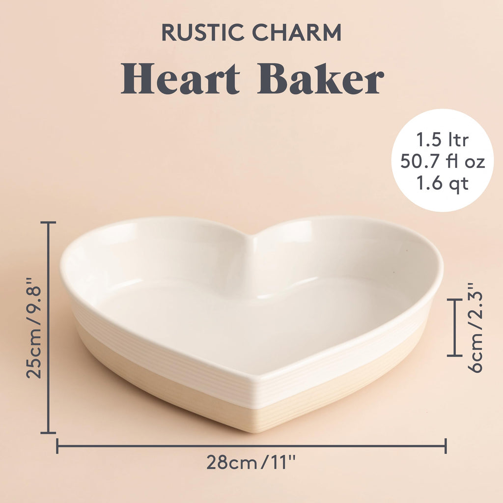 Mason Cash Rustic Charm 28cm Heart Pie Dish