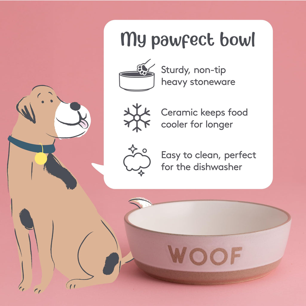Mason Cash Cream Pet Bowl - “Woof” Collection