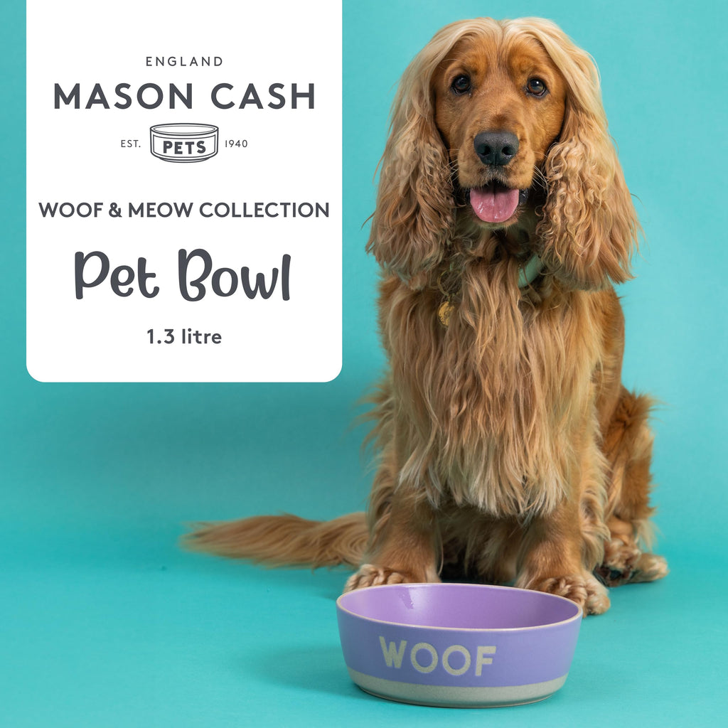 Mason Cash Purple Pet Bowl - “Woof” Collection