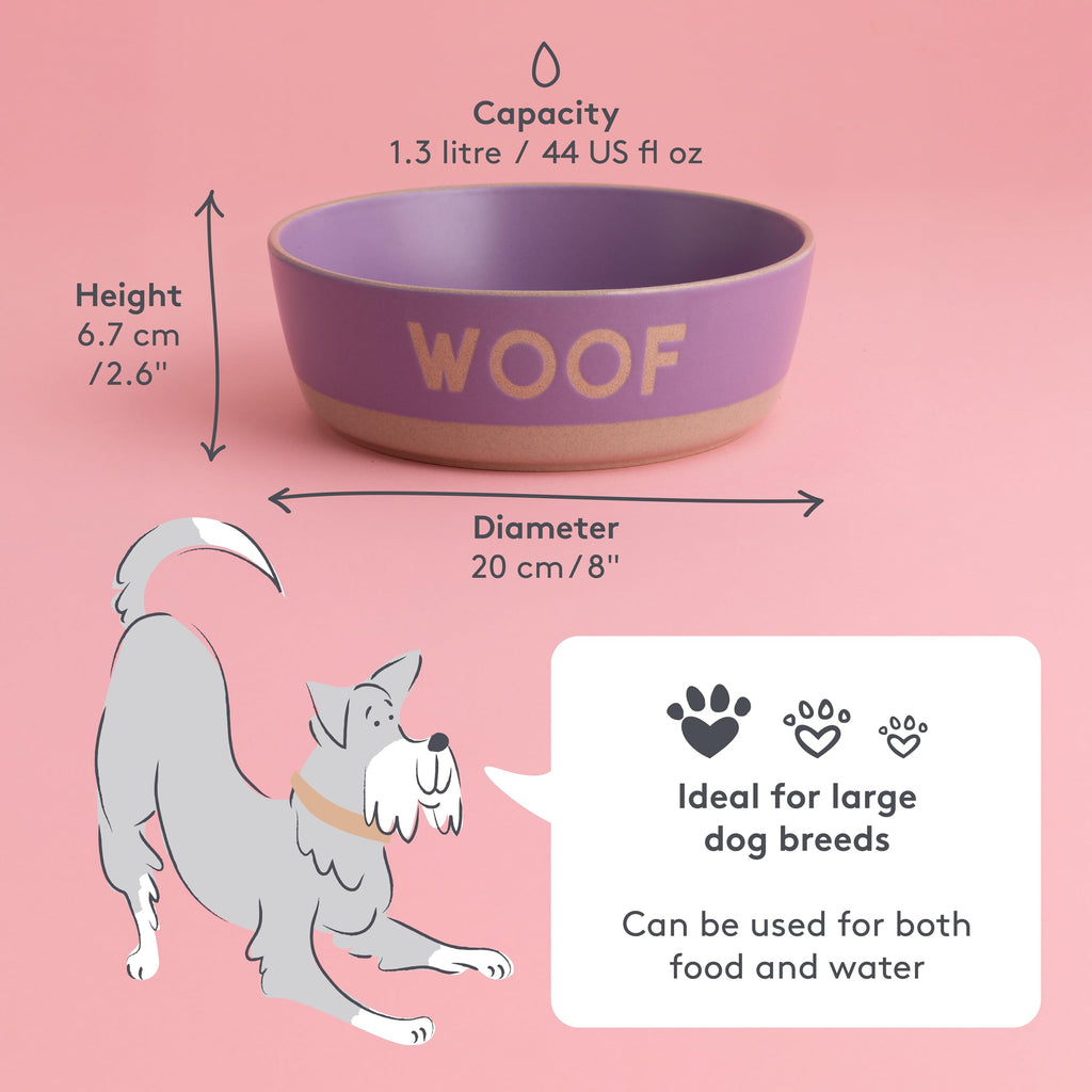 Mason Cash Purple Pet Bowl - “Woof” Collection