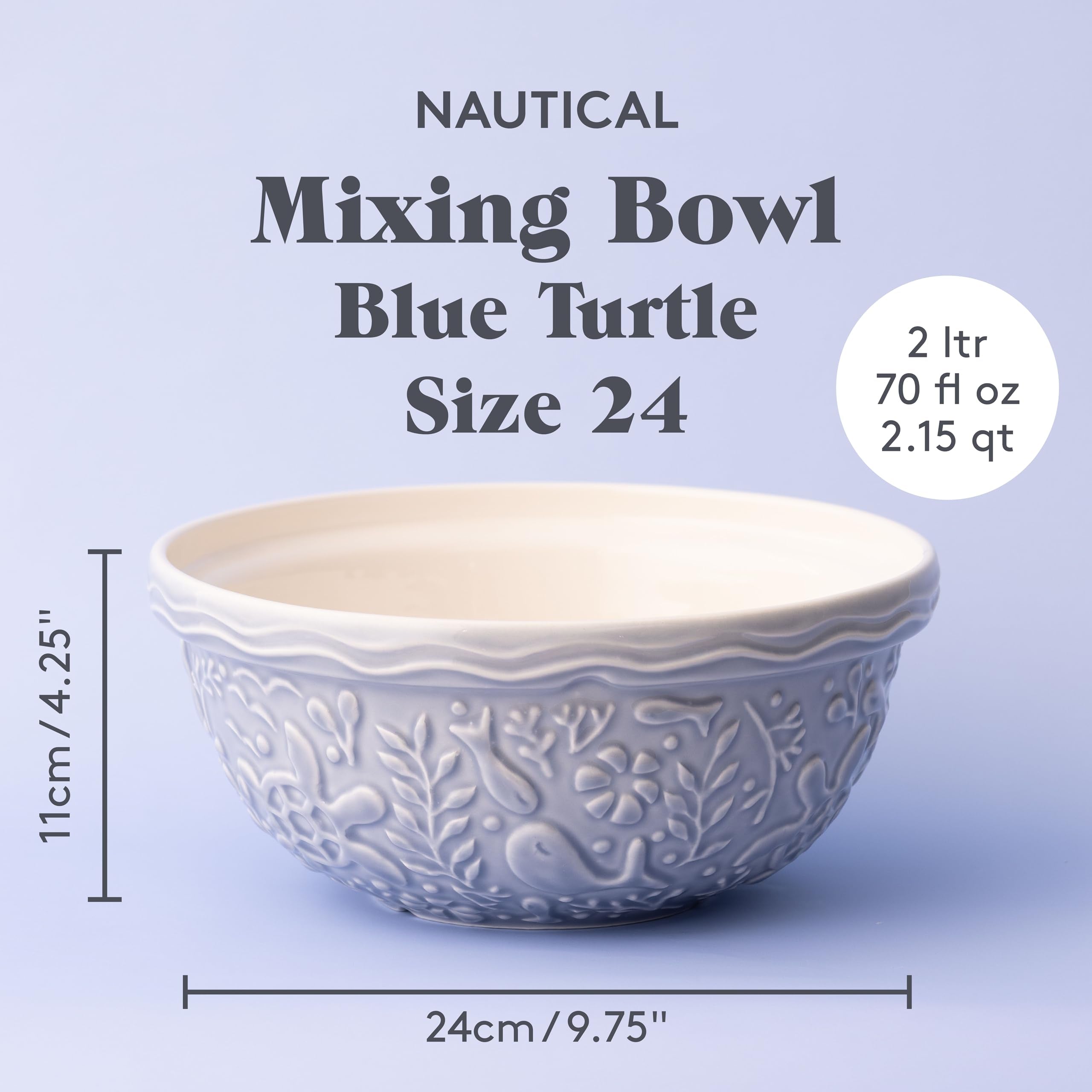 Mason Cash Nautical 24cm Turtle Blue Mixing Bowl