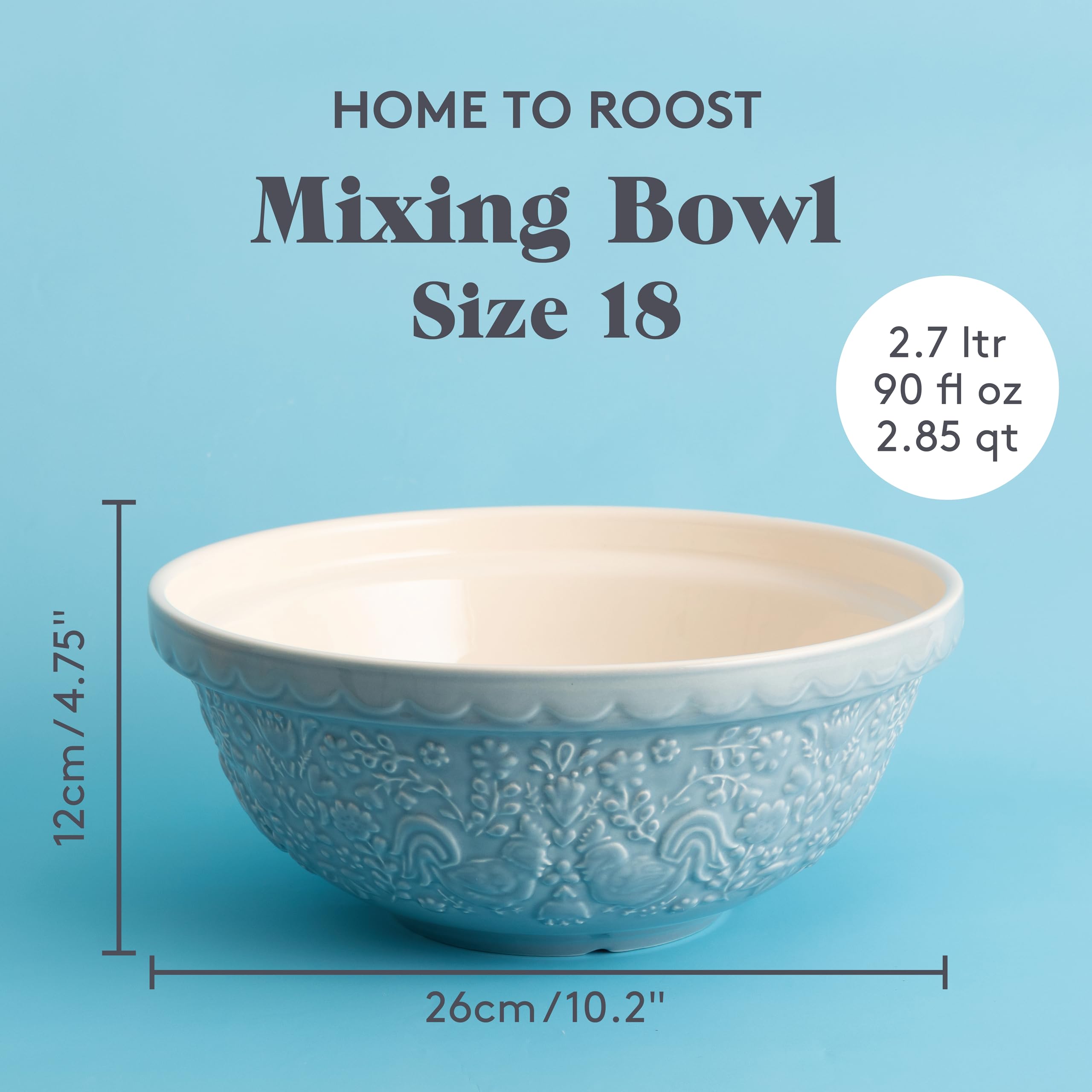Mason Cash 26cm Powder Blue Mixing Bowl