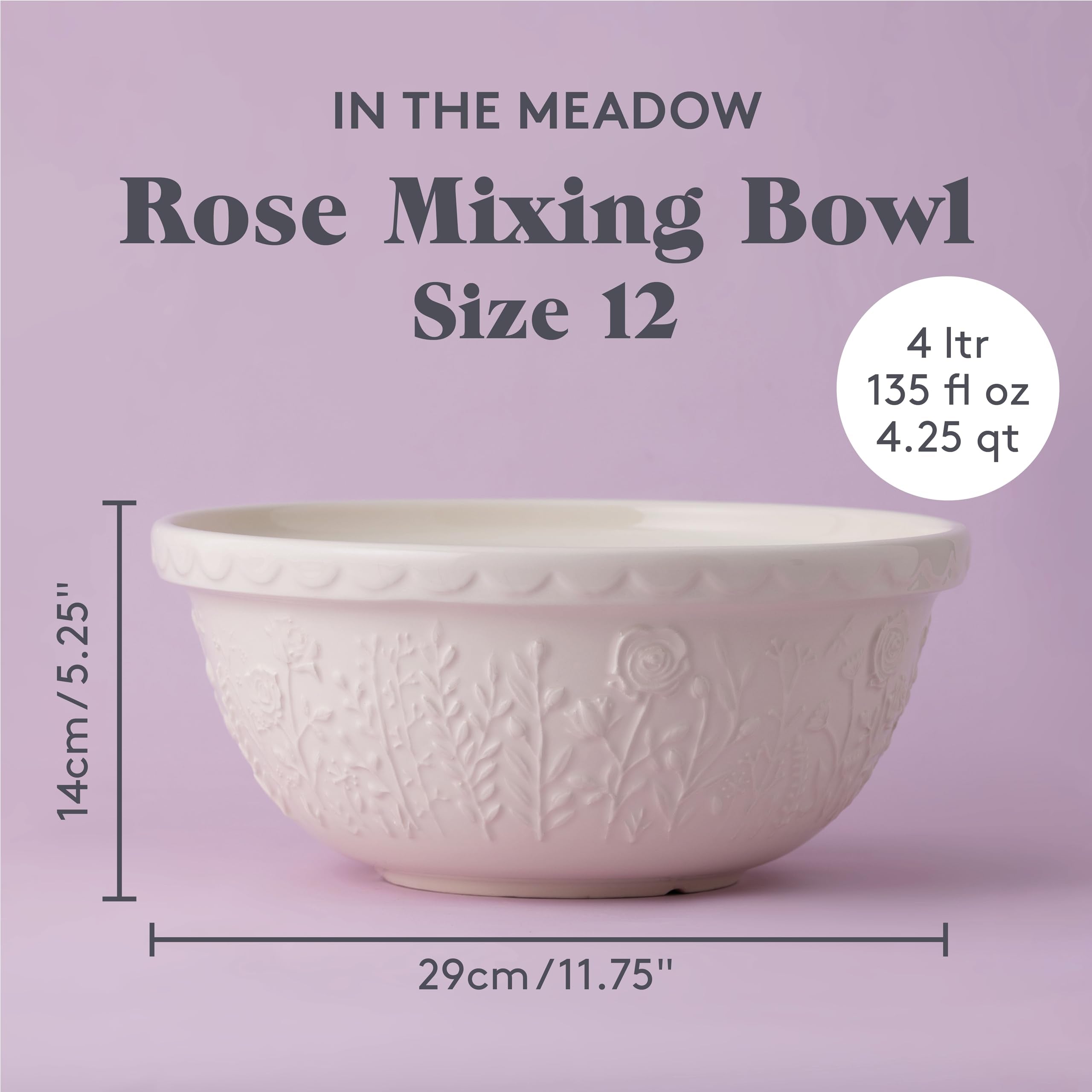 Mason Cash In the Meadow Cream Rose 29cm Mixing Bowl