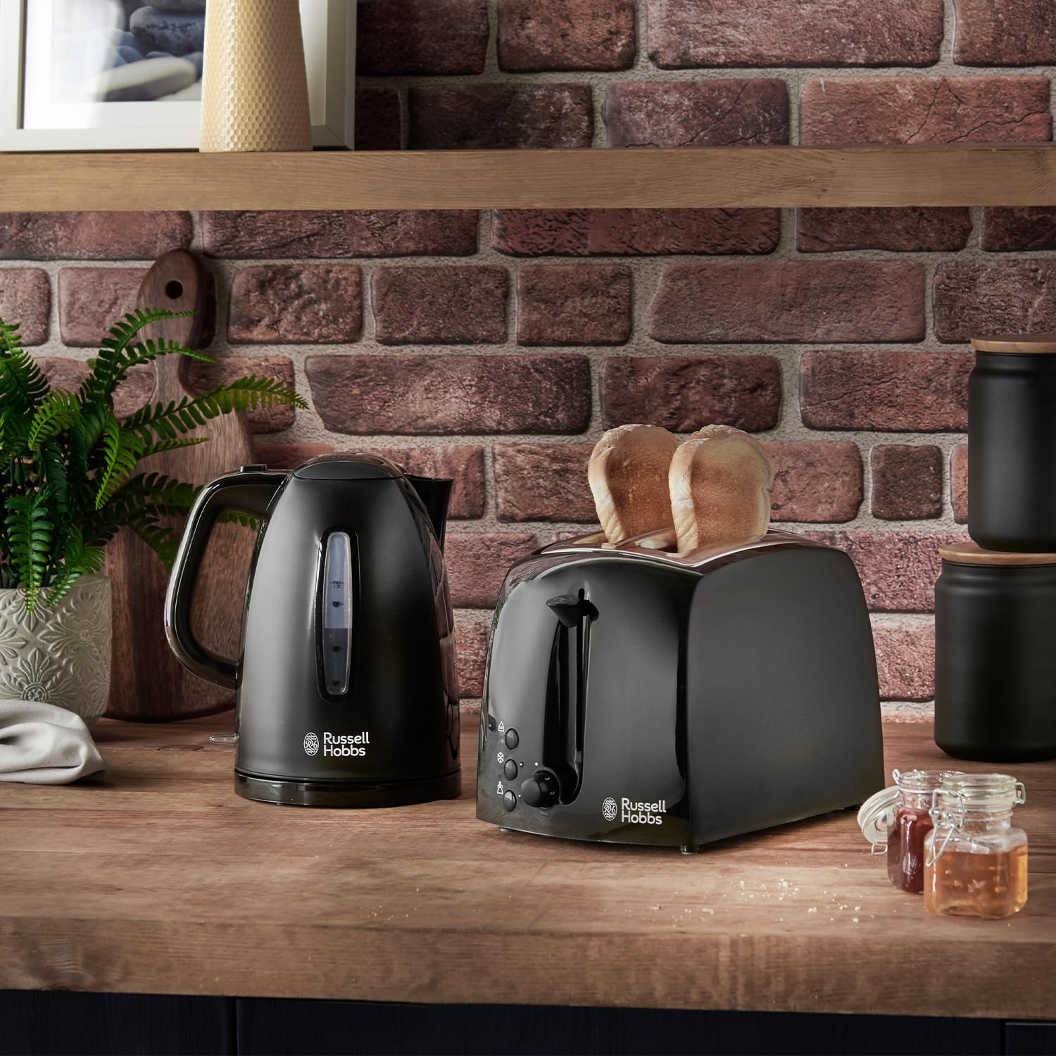 Russell Hobbs Textures 2 Slice Black Toaster