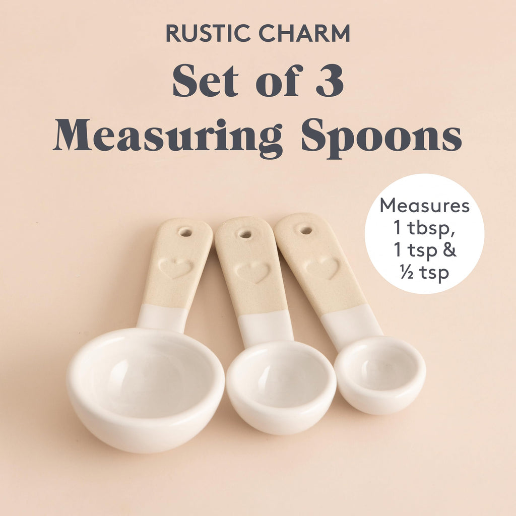 Rustic Charm Set of 3 Stoneware Measuring Spoons