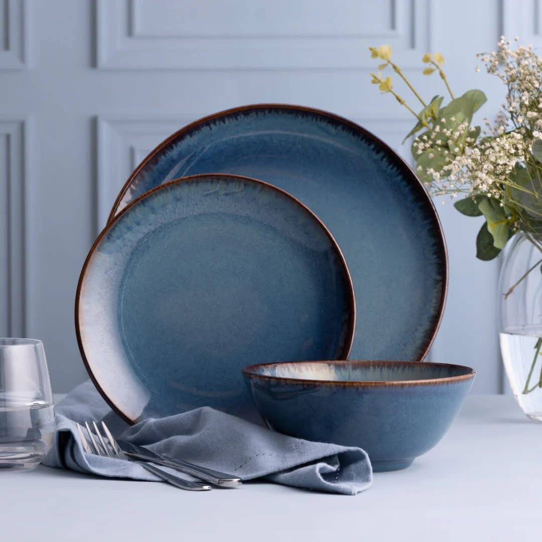 Mason Cash Reactive Blue 12 Pc Dinner Set