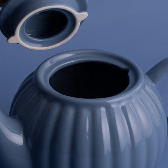 P&K Luxe Stoneware 3 Pc Blue Tea Set