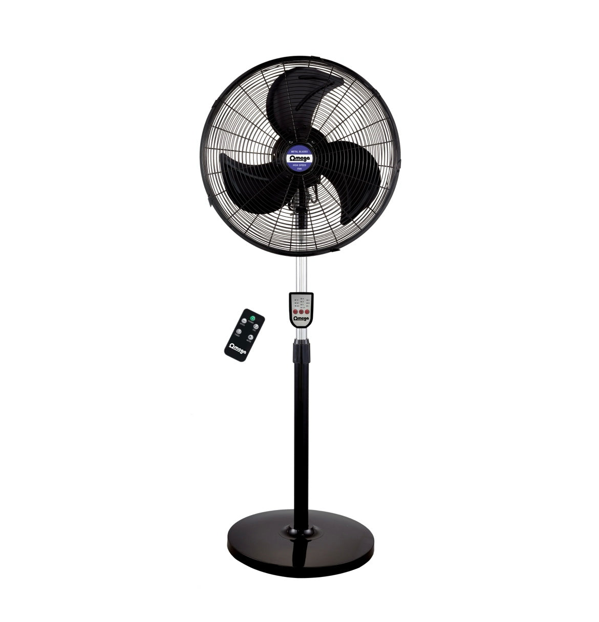 Omega 18″ Oscillating High Speed Stand Fan with Remote Control 120W – MISTRAL