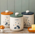 Set of 3 Woodland Collection Stoneware Canisters