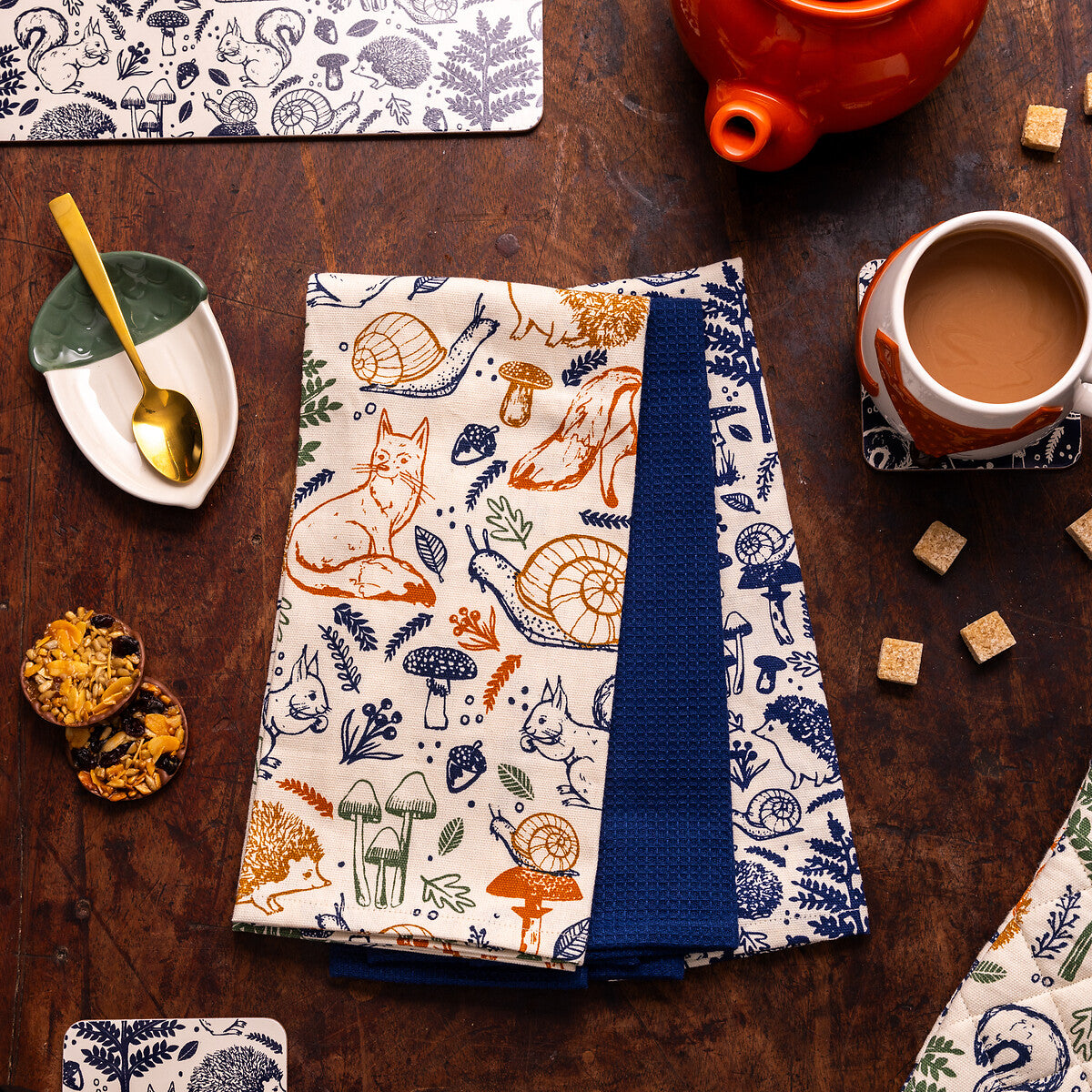 P&K Set of 3 Woodland Tea Towels